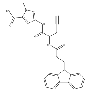 3-[2-({[(9H-fluoren-9-yl)methoxy]carbonyl}amino)pent-4-ynamido]-1-methyl-1H-pyrazole-5-carboxylic acid结构式