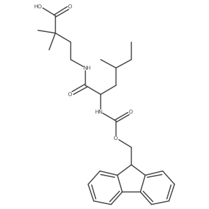 4-[2-({[(9H-fluoren-9-yl)methoxy]carbonyl}amino)-4-methylhexanamido]-2,2-dimethylbutanoic acid Structure