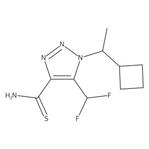 1-(1-cyclobutylethyl)-5-(difluoromethyl)-1H-1,2,3-triazole-4-carbothioamide结构式