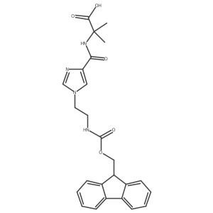 2-({1-[2-({[(9H-fluoren-9-yl)methoxy]carbonyl}amino)ethyl]-1H-imidazol-4-yl}formamido)-2-methylpropanoic acid结构式