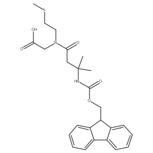 2-[3-({[(9H-fluoren-9-yl)methoxy]carbonyl}amino)-3-methyl-N-[2-(methylsulfanyl)ethyl]butanamido]acetic acid结构式