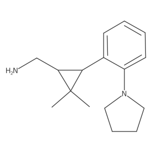 rac-[(1R,3R)-2,2-dimethyl-3-[2-(pyrrolidin-1-yl)phenyl]cyclopropyl]methanamine结构式