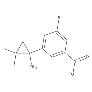 1-(3-Bromo-5-nitrophenyl)-2,2-dimethylcyclopropan-1-amine结构式