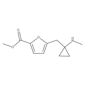 Methyl 5-{[1-(methylamino)cyclopropyl]methyl}furan-2-carboxylate结构式