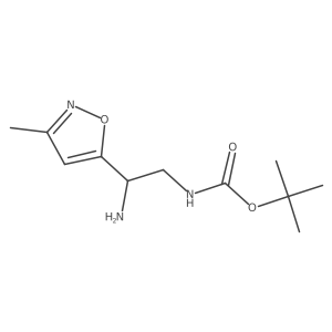 tert-butyl N-[2-amino-2-(3-methyl-1,2-oxazol-5-yl)ethyl]carbamate结构式