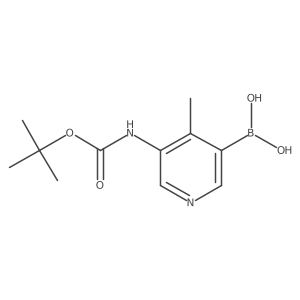 (5-((Tert-butoxycarbonyl)amino)-4-methylpyridin-3-YL)boronic acid结构式