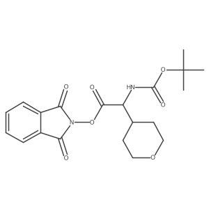 1,3-dioxo-2,3-dihydro-1H-isoindol-2-yl 2-{[(tert-butoxy)carbonyl]amino}-2-(oxan-4-yl)acetate结构式
