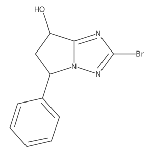 Rel-(5S,7R)-2-bromo-5-phenyl-6,7-dihydro-5H-pyrrolo[1,2-b][1,2,4]triazol-7-ol结构式
