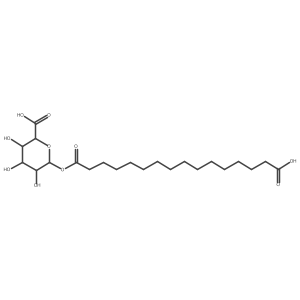(2S,3S,4S,5R,6S)-6-(15-carboxypentadecanoyloxy)-3,4,5-trihydroxyoxane-2-carboxylic acid结构式