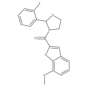 2-(2-Fluorophenyl)-3-(7-methoxy-1-benzofuran-2-carbonyl)-1,3-thiazolidine结构式