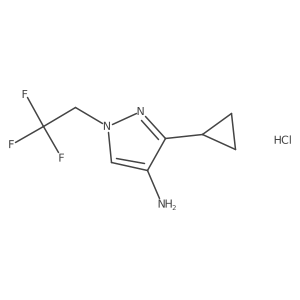 3-Cyclopropyl-1-(2,2,2-trifluoroethyl)pyrazol-4-amine;hydrochloride结构式