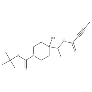 Tert-butyl 4-[1-(but-2-ynamido)ethyl]-4-hydroxypiperidine-1-carboxylate Structure