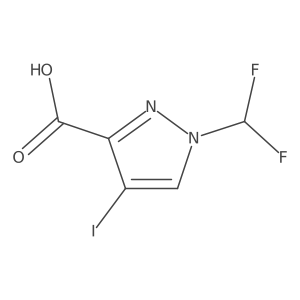 1-(difluoromethyl)-4-iodo-1H-pyrazole-3-carboxylic acid Structure