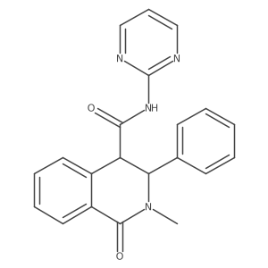 2-methyl-1-oxo-3-phenyl-N-(pyrimidin-2-yl)-1,2,3,4-tetrahydroisoquinoline-4-carboxamide Structure