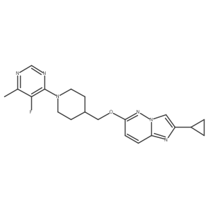 4-{4-[({2-Cyclopropylimidazo[1,2-b]pyridazin-6-yl}oxy)methyl]piperidin-1-yl}-5-fluoro-6-methylpyrimidine结构式