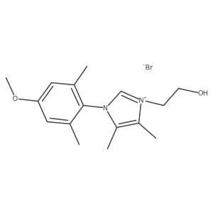 3-(2-hydroxyethyl)-1-(4-methoxy-2,6-dimethylphenyl)-4,5-dimethyl-1H-imidazol-3-ium bromide结构式