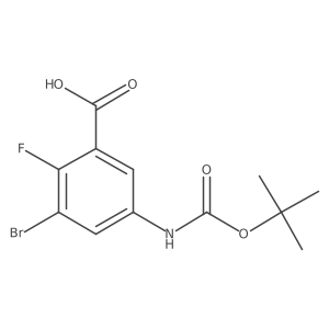 3-Bromo-5-{[(tert-butoxy)carbonyl]amino}-2-fluorobenzoic acid结构式