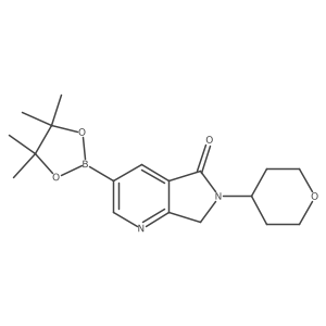 6-tetrahydropyran-4-yl-3-(4,4,5,5-tetramethyl-1,3,2-dioxaborolan-2-yl)-7H-pyrrolo[3,4-b]pyridin-5-one结构式