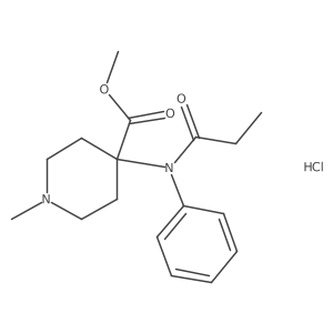 1-Methyl-4-[(1-oxopropyl)phenylamino]-4-piperidinecarboxylicacid,methylester,monohydrochloride结构式
