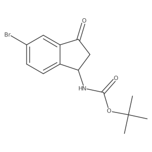 Tert-butyl (5-bromo-3-oxo-2,3-dihydro-1H-inden-1-YL)carbamate结构式