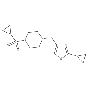 1-(Cyclopropanesulfonyl)-4-[(2-cyclopropyl-1,3-thiazol-4-yl)methyl]piperazine Structure