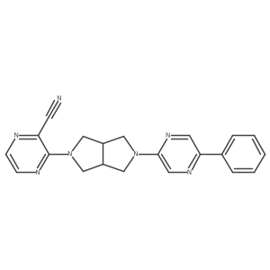 3-[5-(5-Phenylpyrazin-2-yl)-octahydropyrrolo[3,4-c]pyrrol-2-yl]pyrazine-2-carbonitrile结构式