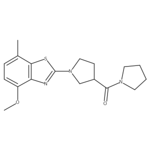 4-Methoxy-7-methyl-2-[3-(pyrrolidine-1-carbonyl)pyrrolidin-1-yl]-1,3-benzothiazole结构式