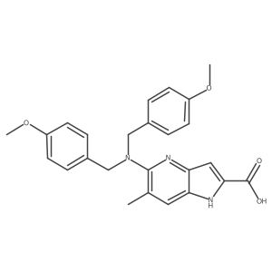 5-(Bis(4-methoxybenzyl)amino)-6-methyl-1H-pyrrolo[3,2-b]pyridine-2-carboxylic acid结构式