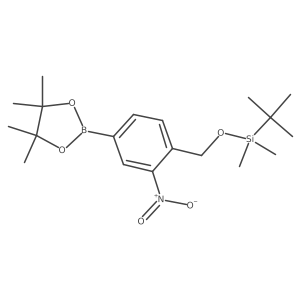 tert-Butyldimethyl((2-nitro-4-(4,4,5,5-tetramethyl-1,3,2-dioxaborolan-2-yl)benzyl)oxy)silane Structure