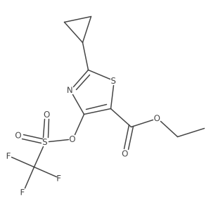 Ethyl 2-cyclopropyl-4-(((trifluoromethyl)sulfonyl)oxy)thiazole-5-carboxylate Structure