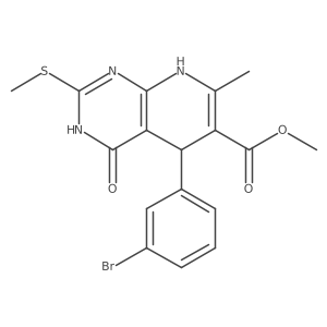 Methyl 5-(3-bromophenyl)-7-methyl-2-(methylthio)-4-oxo-3,4,5,8-tetrahydropyrido[2,3-d]pyrimidine-6-carboxylate Structure
