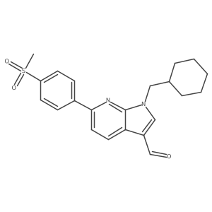 1h-Pyrrolo[2,3-b]pyridine-3-carbaldehyde,1-(cyclohexylmethyl)-6-[4-(methylsulfonyl)phenyl]- Structure