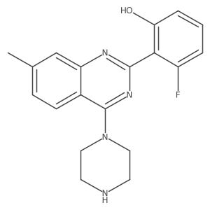 3-Fluoro-2-(7-methyl-4-(piperazin-1-yl)quinazolin-2-yl)phenol Structure