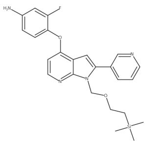 3-Fluoro-4-(2-(pyridin-3-yl)-1-((2-(trimethylsilyl)ethoxy)methyl)-1H-pyrrolo[2,3-b]pyridin-4-yloxy)benzenamine Structure
