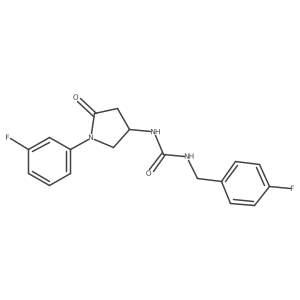1-(4-Fluorobenzyl)-3-(1-(3-fluorophenyl)-5-oxopyrrolidin-3-yl)urea Structure