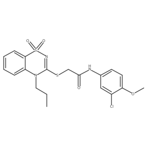 N-(3-chloro-4-methoxyphenyl)-2-((1,1-dioxido-4-propyl-4H-benzo[e][1,2,4]thiadiazin-3-yl)thio)acetamide Structure