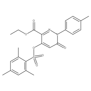 Ethyl 4-((mesitylsulfonyl)oxy)-6-oxo-1-(p-tolyl)-1,6-dihydropyridazine-3-carboxylate结构式