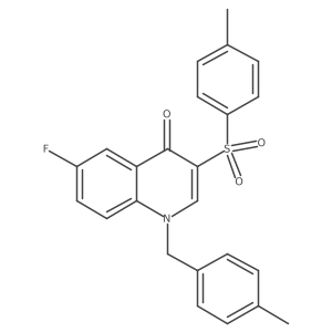 6-fluoro-1-(4-methylbenzyl)-3-tosylquinolin-4(1H)-one结构式