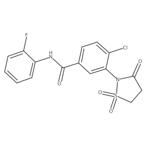 4-chloro-3-(1,1-dioxido-3-oxoisothiazolidin-2-yl)-N-(2-fluorophenyl)benzamide Structure