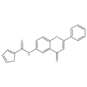O=C(Nc1ccc2oc(-c3ccccc3)cc(=O)c2c1)c1cccs1结构式