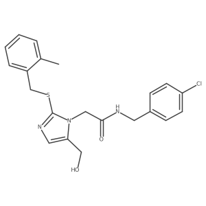 N-[(4-chlorophenyl)methyl]-2-[5-(hydroxymethyl)-2-{[(2-methylphenyl)methyl]sulfanyl}-1H-imidazol-1-yl]acetamide结构式
