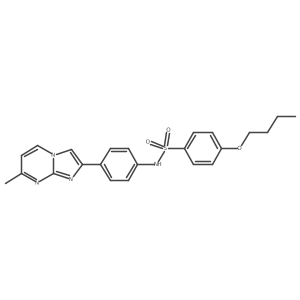 4-butoxy-N-(4-(7-methylimidazo[1,2-a]pyrimidin-2-yl)phenyl)benzenesulfonamide结构式
