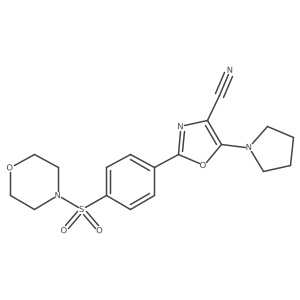 2-(4-(Morpholinosulfonyl)phenyl)-5-(pyrrolidin-1-yl)oxazole-4-carbonitrile Structure