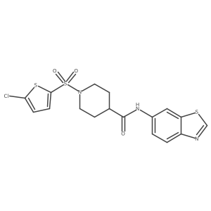N-(benzo[d]thiazol-6-yl)-1-((5-chlorothiophen-2-yl)sulfonyl)piperidine-4-carboxamide Structure