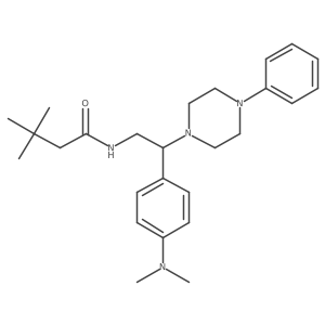 N-{2-[4-(dimethylamino)phenyl]-2-(4-phenylpiperazin-1-yl)ethyl}-3,3-dimethylbutanamide结构式