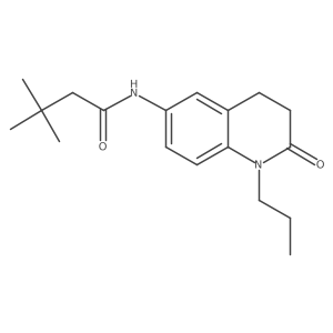 3,3-dimethyl-N-(2-oxo-1-propyl-1,2,3,4-tetrahydroquinolin-6-yl)butanamide结构式