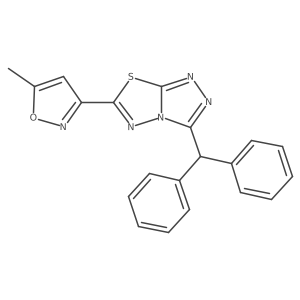 3-(Diphenylmethyl)-6-(5-methyl-1,2-oxazol-3-yl)[1,2,4]triazolo[3,4-b][1,3,4]thiadiazole结构式