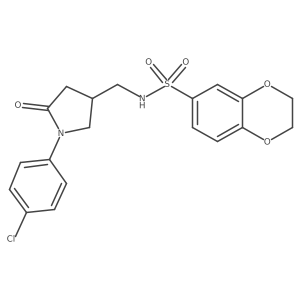 N-((1-(4-chlorophenyl)-5-oxopyrrolidin-3-yl)methyl)-2,3-dihydrobenzo[b][1,4]dioxine-6-sulfonamide Structure
