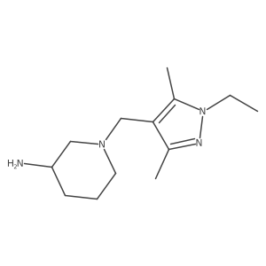 1-[(1-Ethyl-3,5-dimethyl-1H-pyrazol-4-YL)methyl]piperidin-3-amine结构式