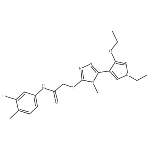 N-(3-chloro-4-methylphenyl)-2-((5-(3-ethoxy-1-ethyl-1H-pyrazol-4-yl)-4-methyl-4H-1,2,4-triazol-3-yl)thio)acetamide结构式